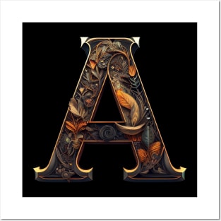 Letter A typographic design Posters and Art